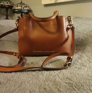 Dooney & Bourke Brown Leather Barlow Mini Crossbody Satchel